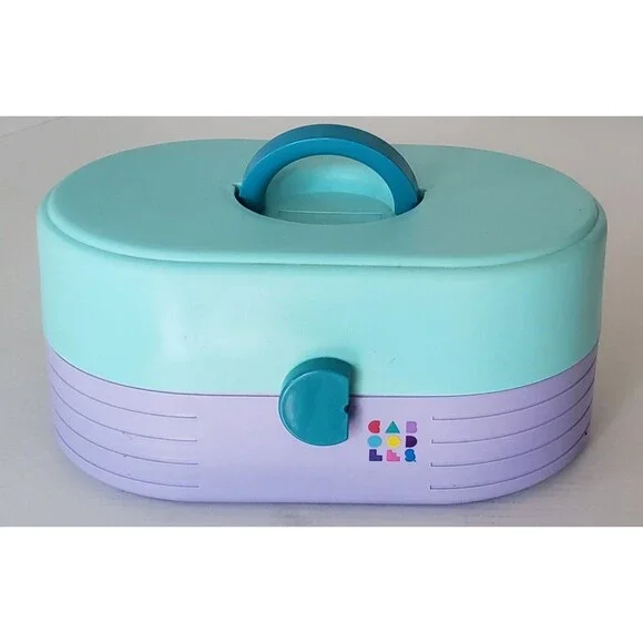 Vintage Caboodles Makeup Organizer Storage Case 2615 Purple & Teal Large - Picture 2 of 9